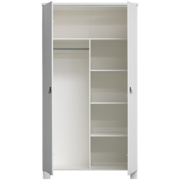 WOOOD kledingkast Ties wit grenenhout 202 x 111 x 55 cm