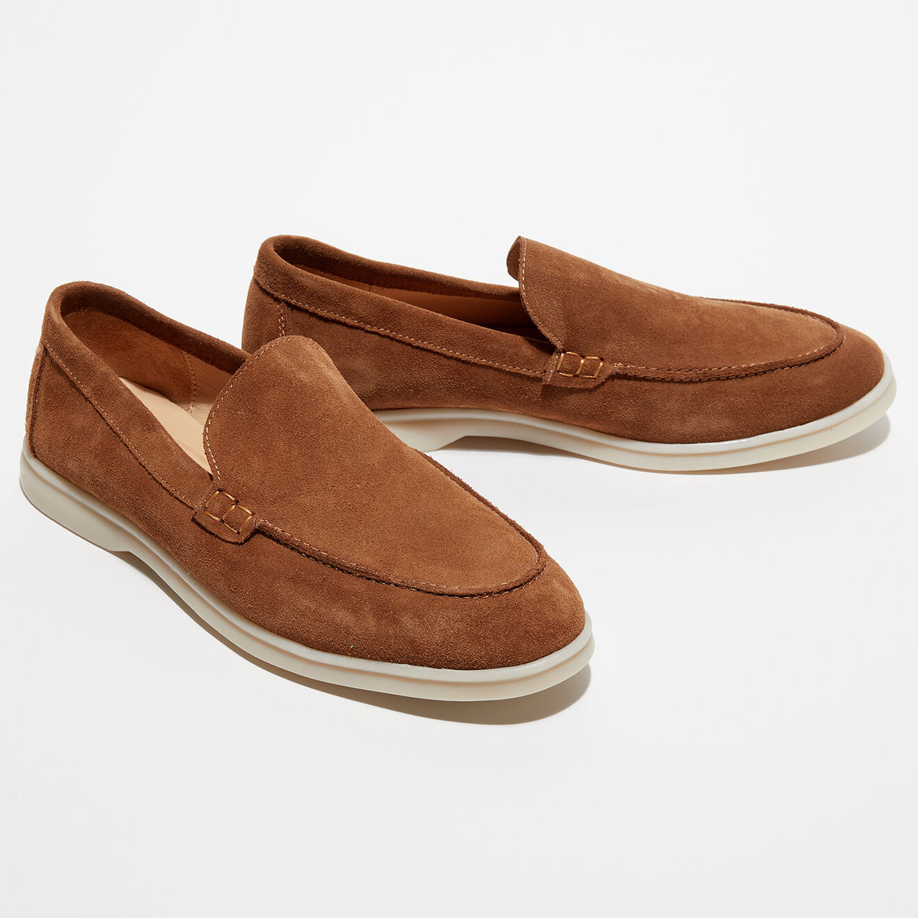 Loafers Mocassins en Velours de Cuir Jules tabac