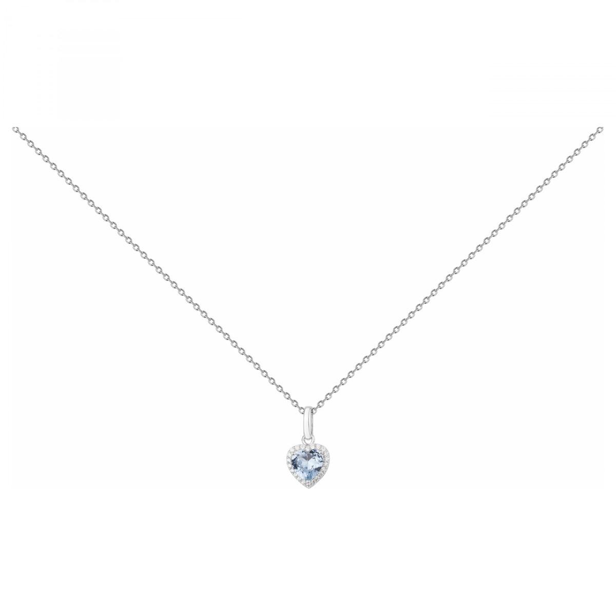 Collier mono-motif en Argent avec spinelle bleu topaze