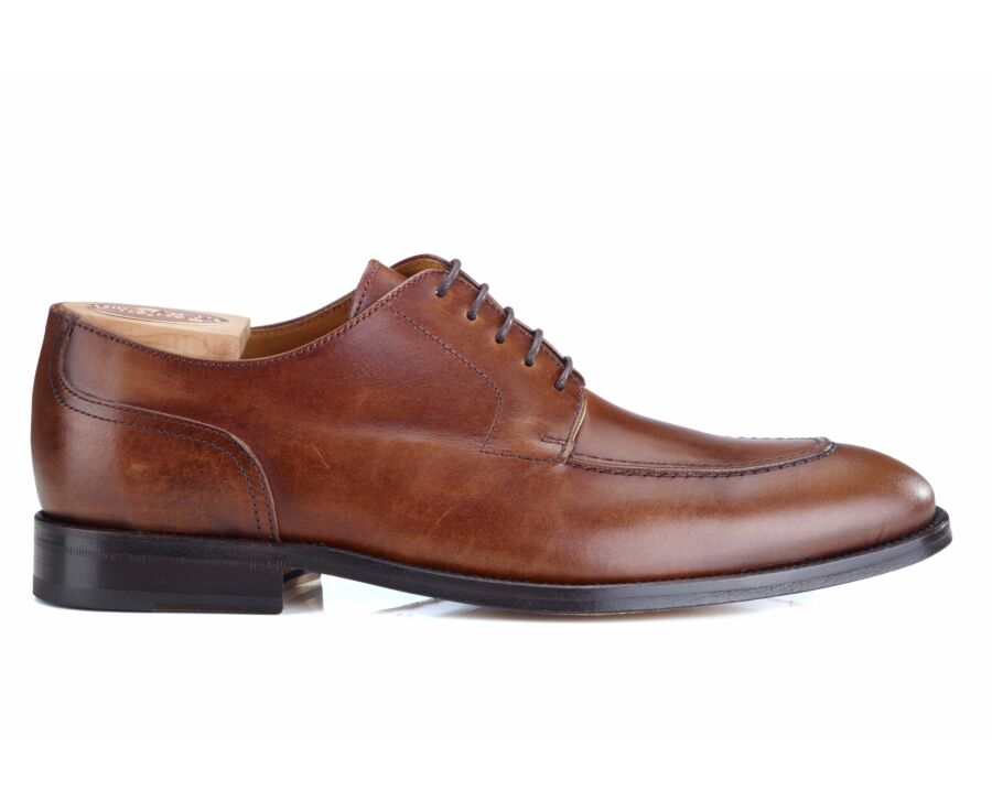 Derbies Cognac patiné homme semelle cuir - STOCKWOOD