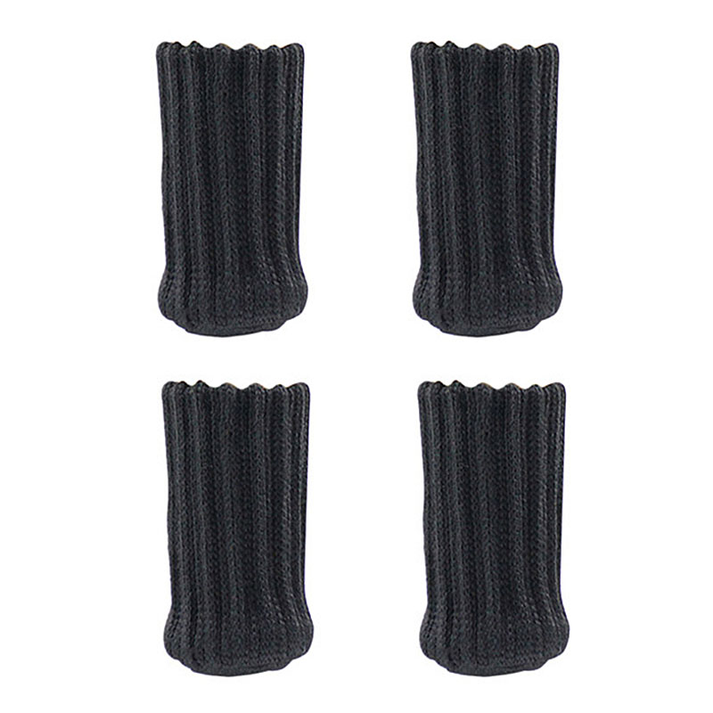 (4er Set) Stoff Stuhlbein Stulpen Schutz Tisch / Stuhl / Boden Schoner - Schwarz