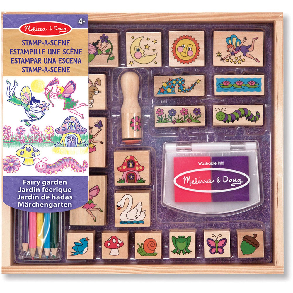 Køb Melissa & Doug Multifarvet Wooden Stamp-A-Scene Fairy Garden
