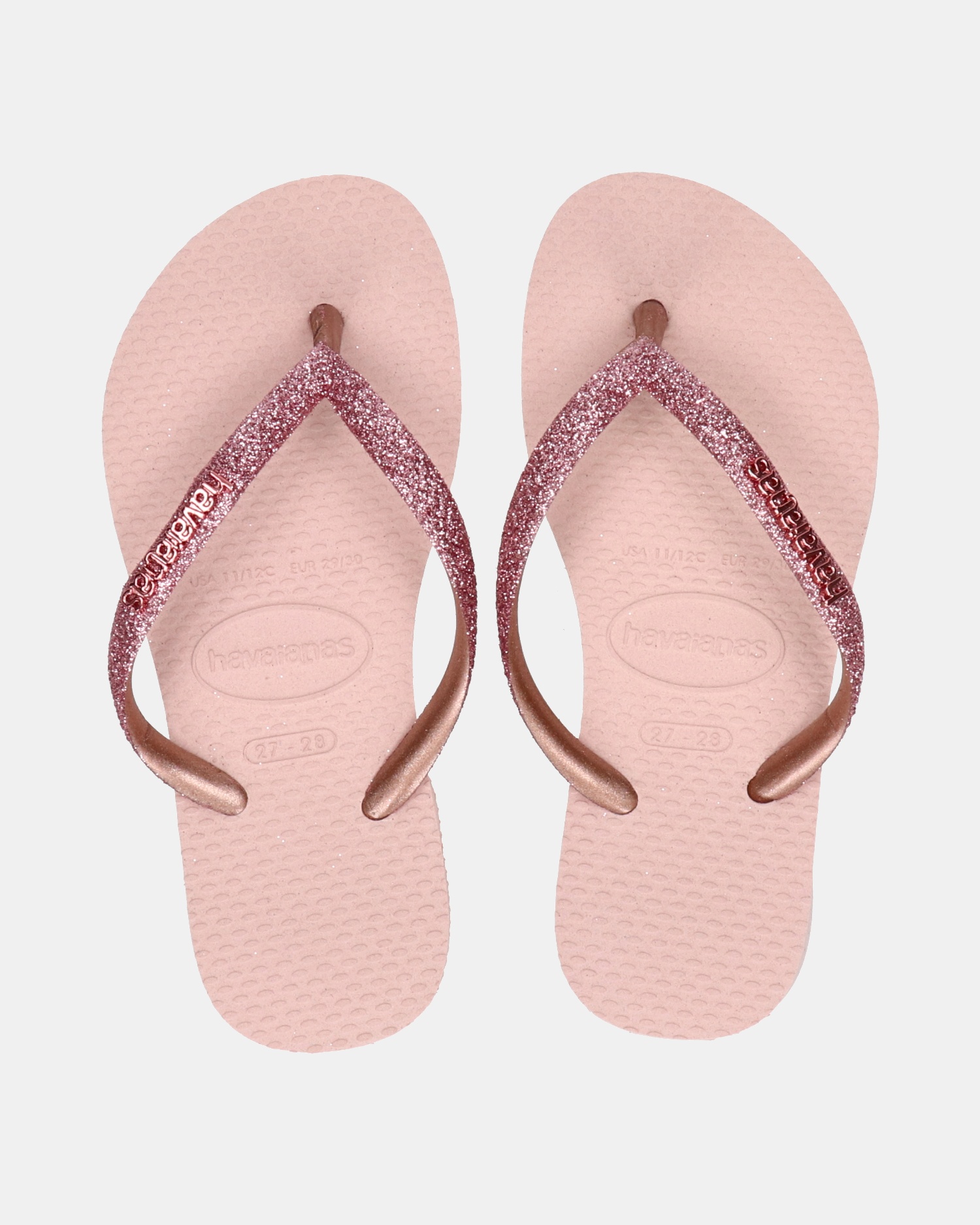 Havaianas Kids Slim Shiny Glitter Slippers  - roze