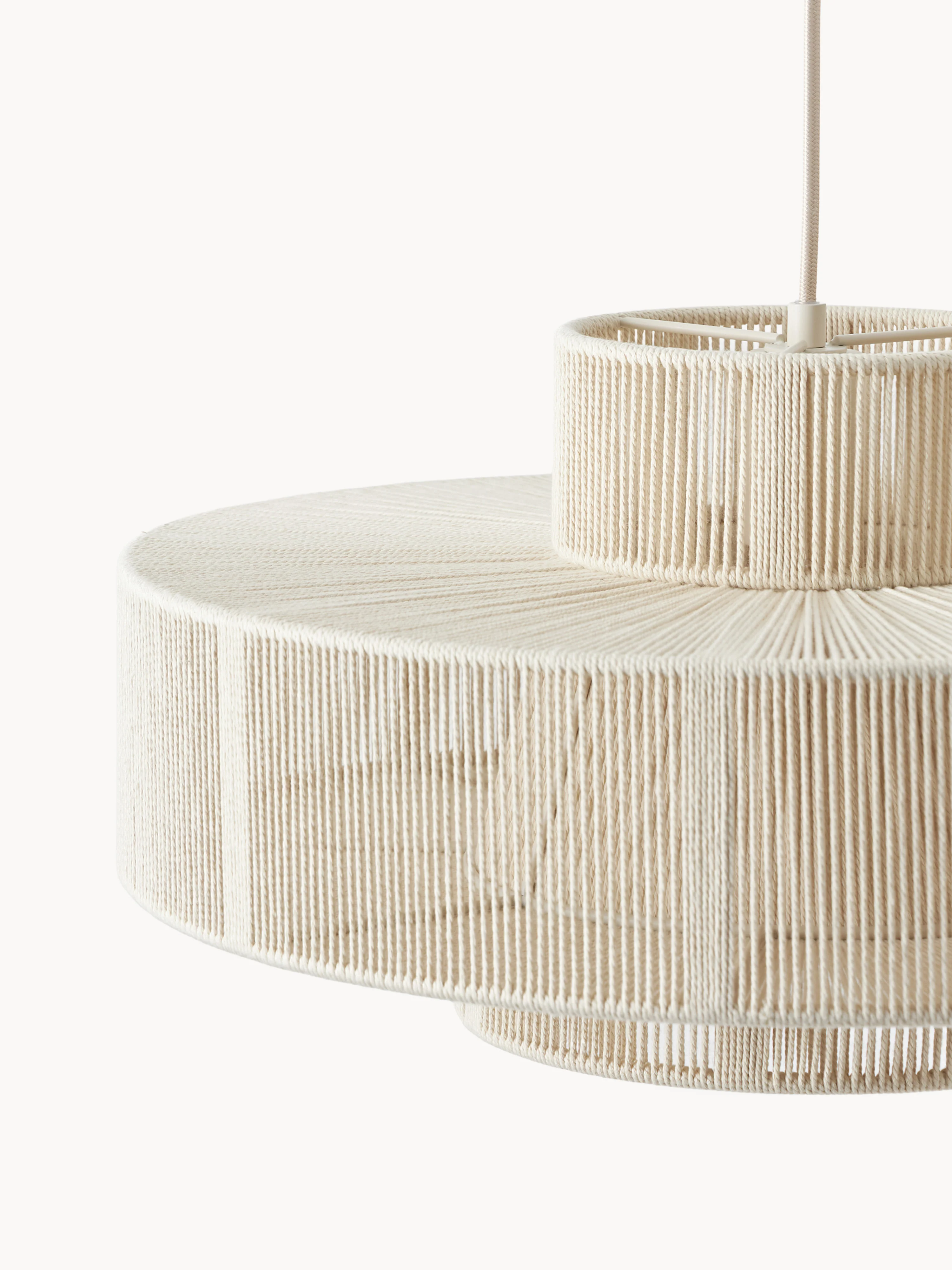 Grote hanglamp Lace van linnen draad
