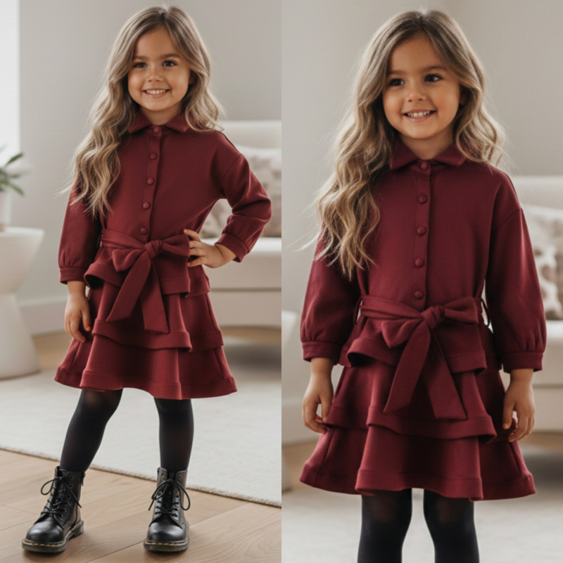 Your bow dress - bordeaux