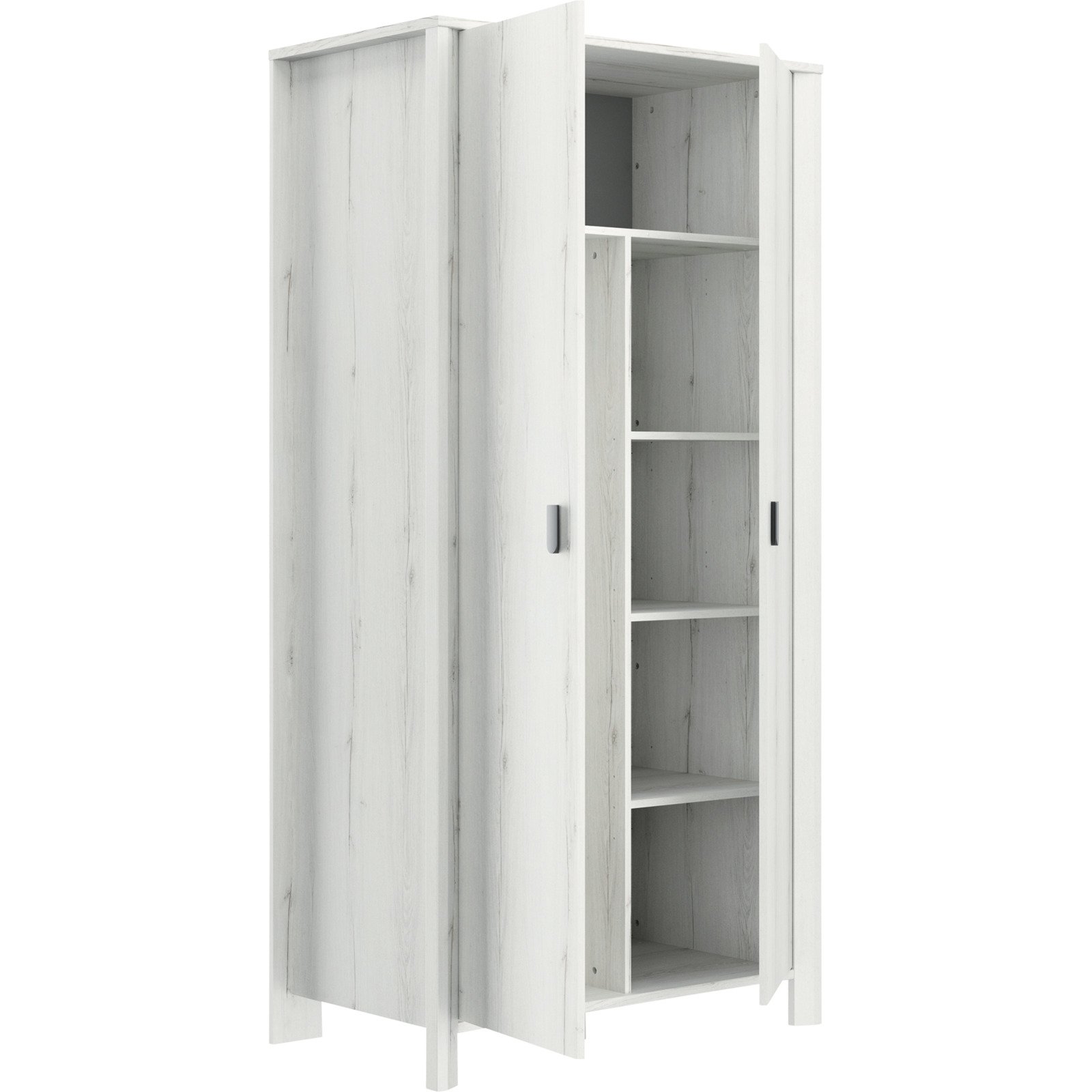 Drehtürenschrank Lugano Dekor Eiche weiss 104 x 208 x 60 cm