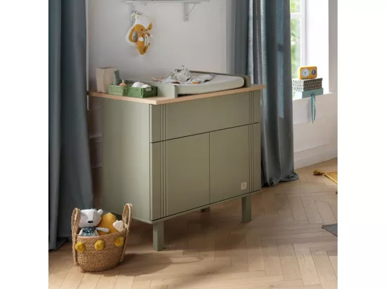 Commode 2 portes 1 tiroir Eléonore - Kaki