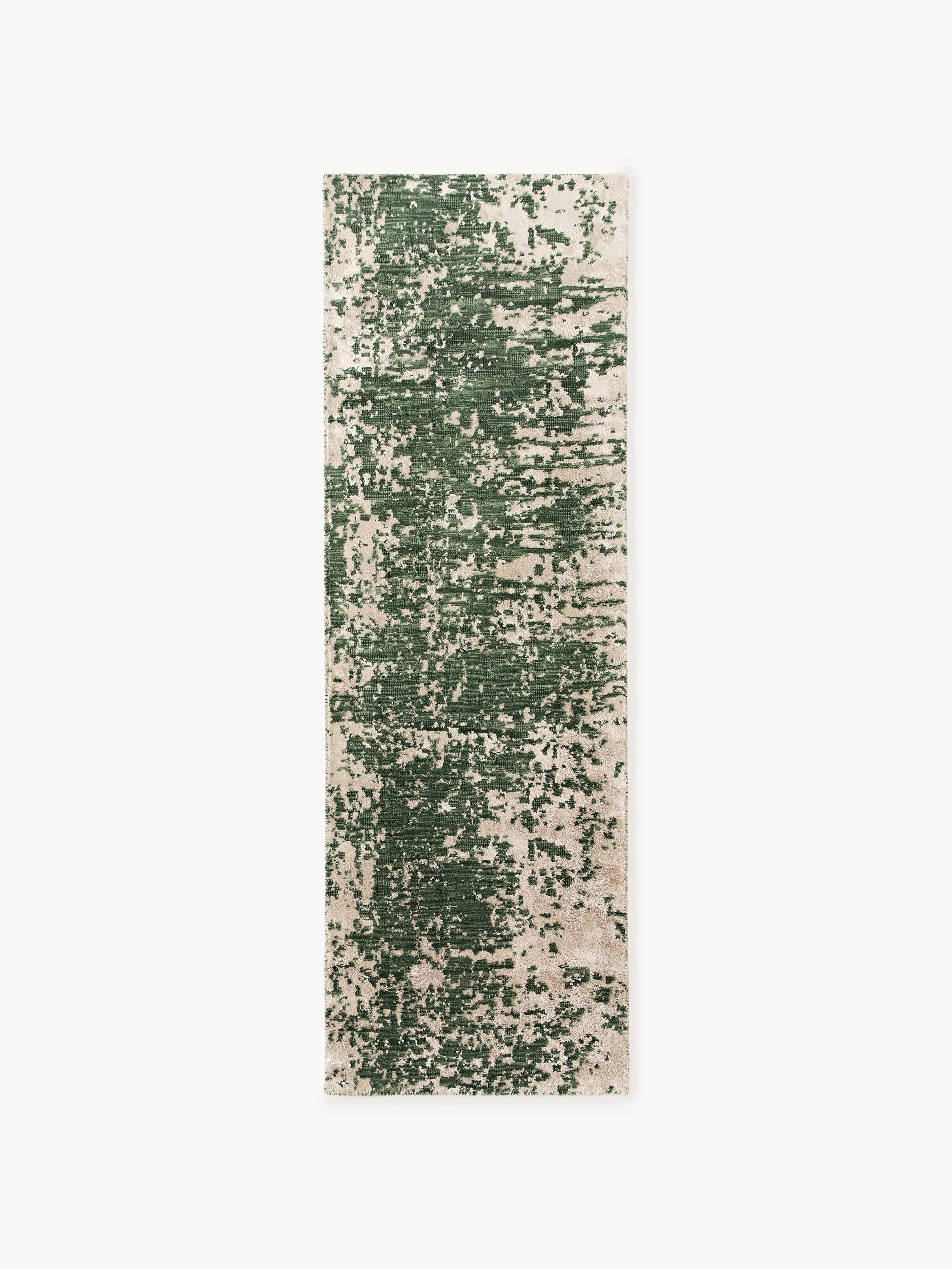 Handgeweven wollen loper Cynthia met abstract patroon