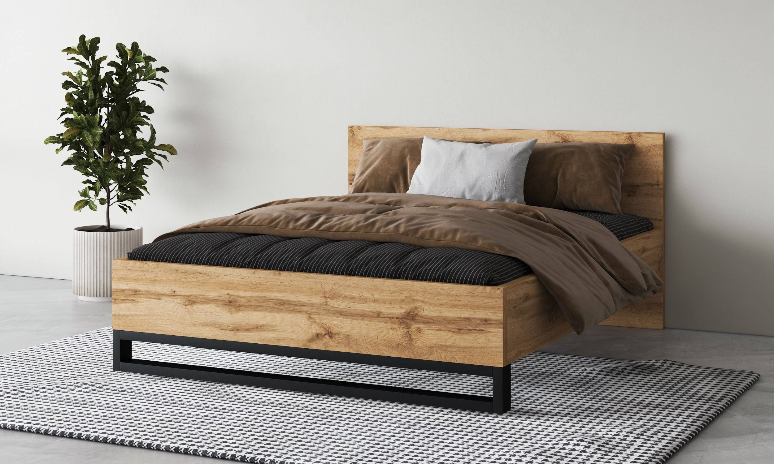 HOME AFFAIRE Bettgestell Bronne Made in Europe industrial Style