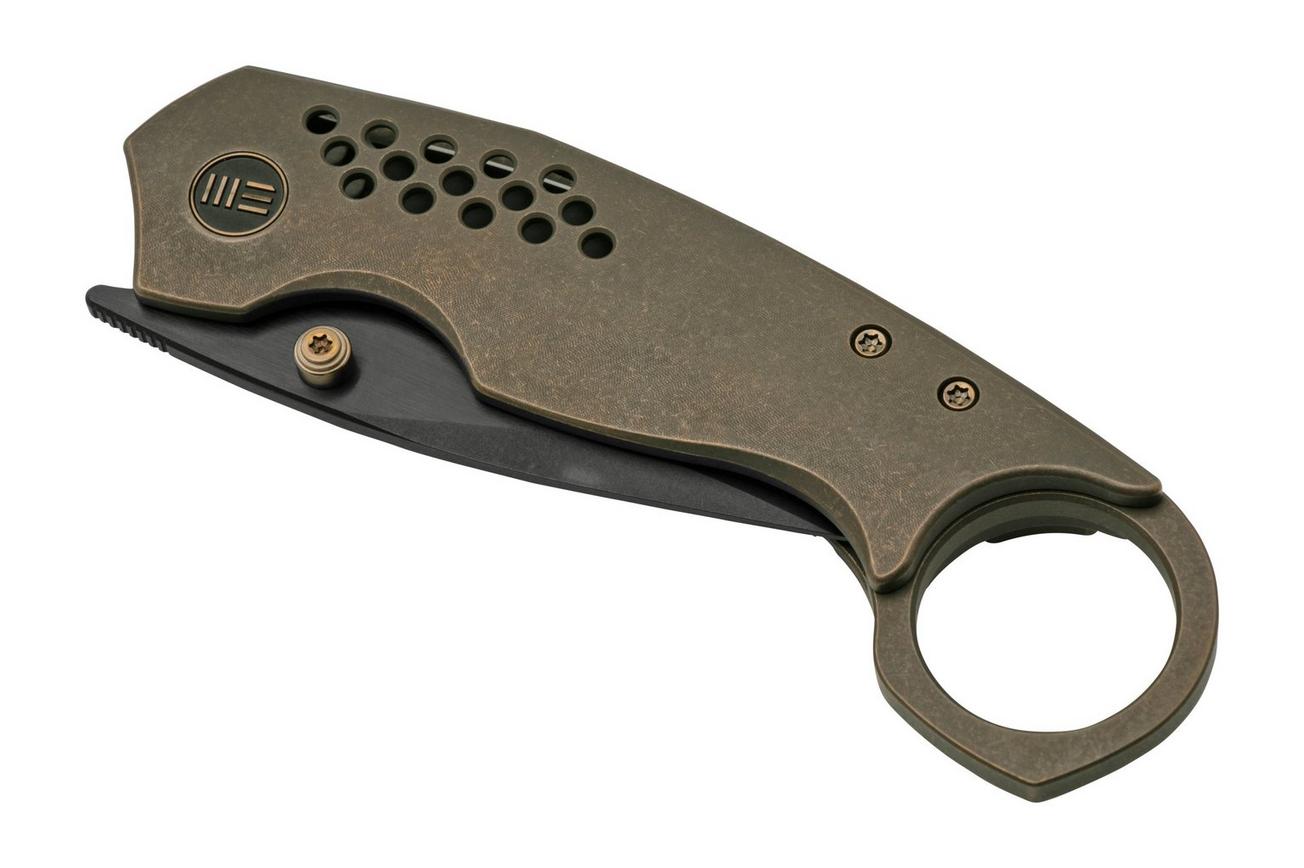 WE Knife Envisage WE22013-3 Bronze Titanium, Black Stonewashed zakmes, Tuff Knives design