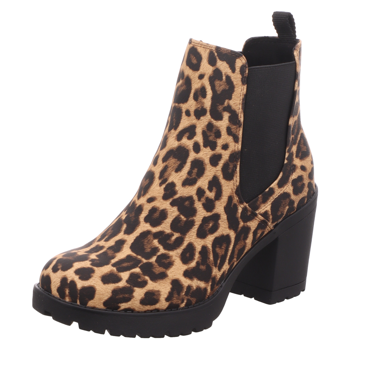 MARCO TOZZI Damen-Stiefelette Leopard-Beige-Schwarz-Braun