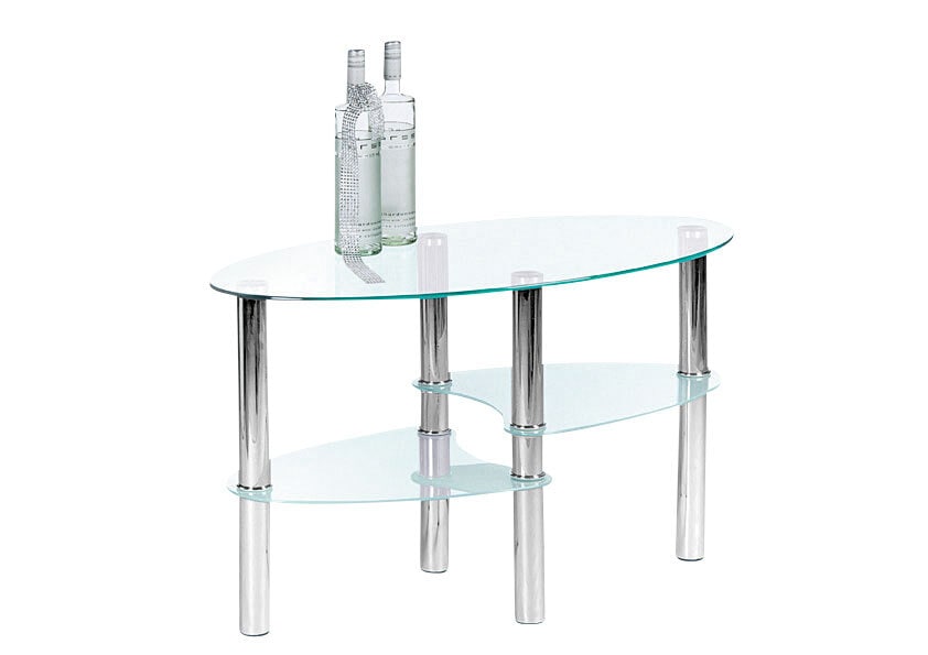 Couchtisch Wave Edelstahl/Glas ca. 90 x 44 x 55 cm
