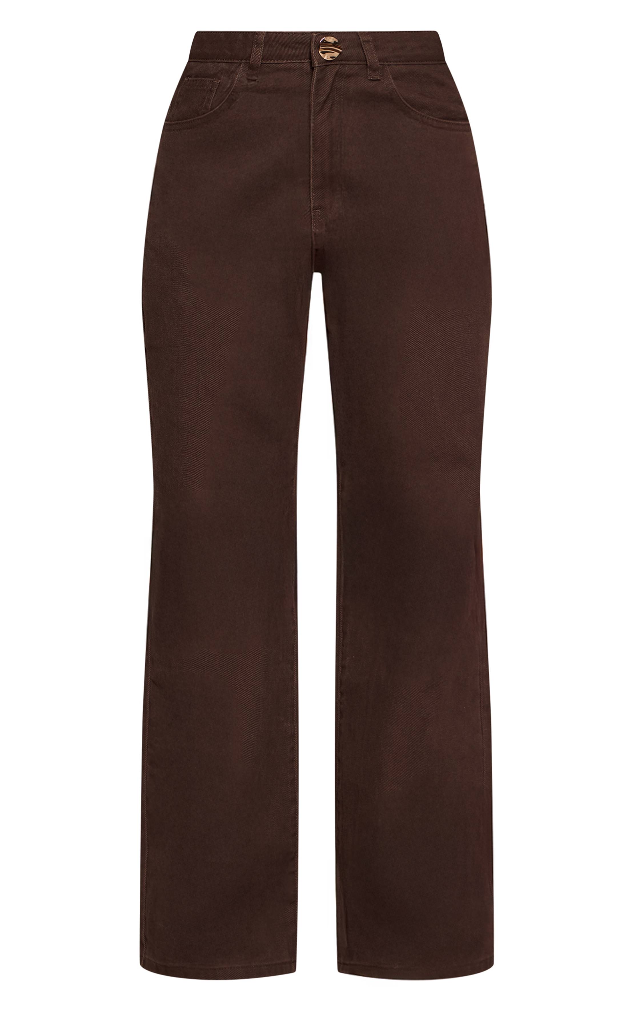 Chocolat Jean En Denim À Jambes Larges Avec Détails Contrastants Petite