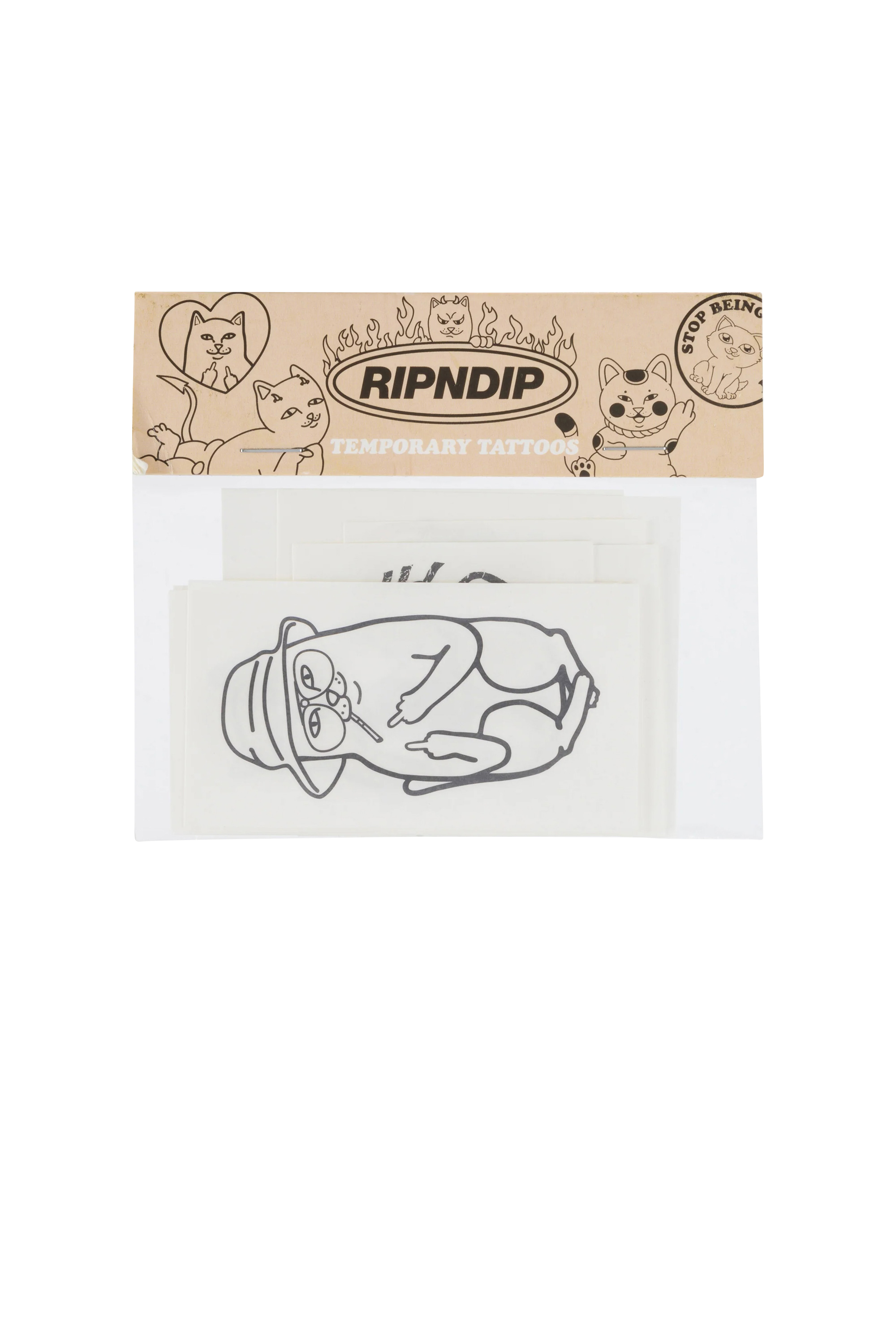 RIPNDIP Planche de tatouages Field Of Nerms Temps Tattoo Pack Noir