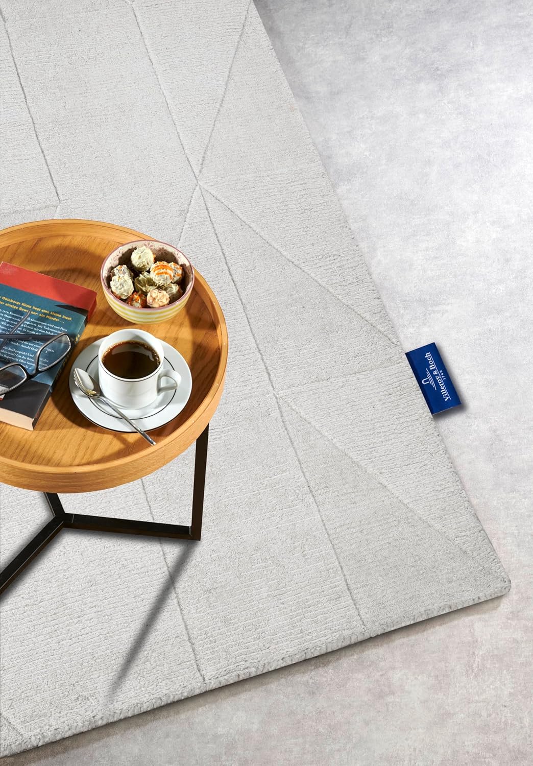 Villeroy & Boch Wollteppich Ursule - Natur Wohnzimmerteppich - Handgewebt & Natürlich - Boho Teppich Wolle für Wohnzimmer, Schlafzimmer, Esszimmer, Flur, Küche – Creme, 120x170 cm