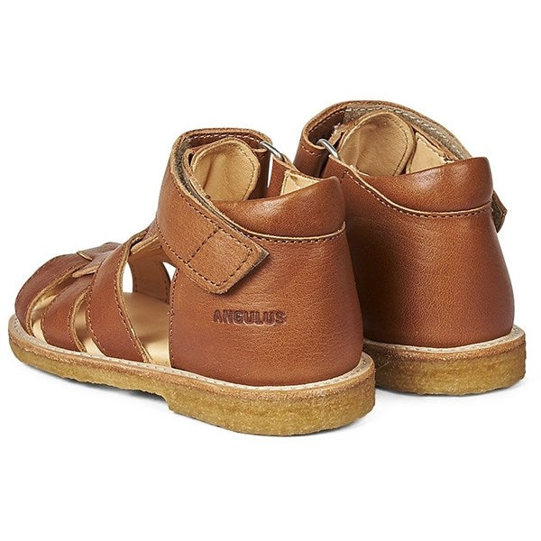 Begyndersandal M. Velcrolukning Cognac