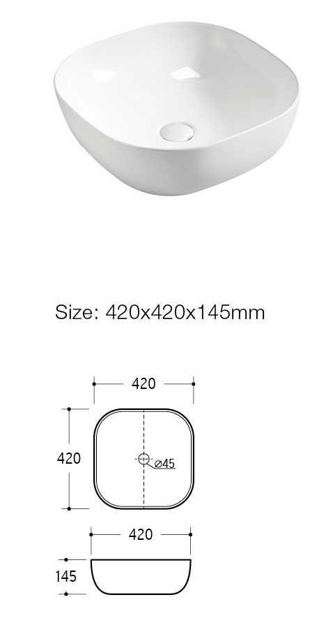 Comad Smile opbouw wastafel 42x42cm wit