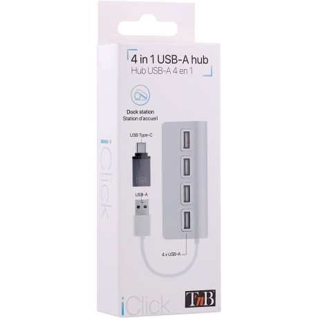 T'nB HUBSLIM4 USB 2.0 480 Mbit/s Blanc