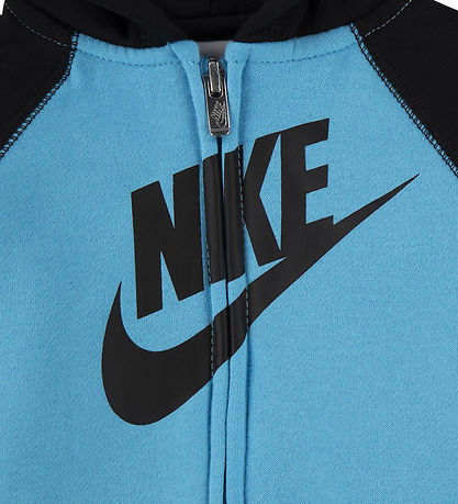 Nike Sweatset m. T-Shirt - Baltic Blue/Schwarz