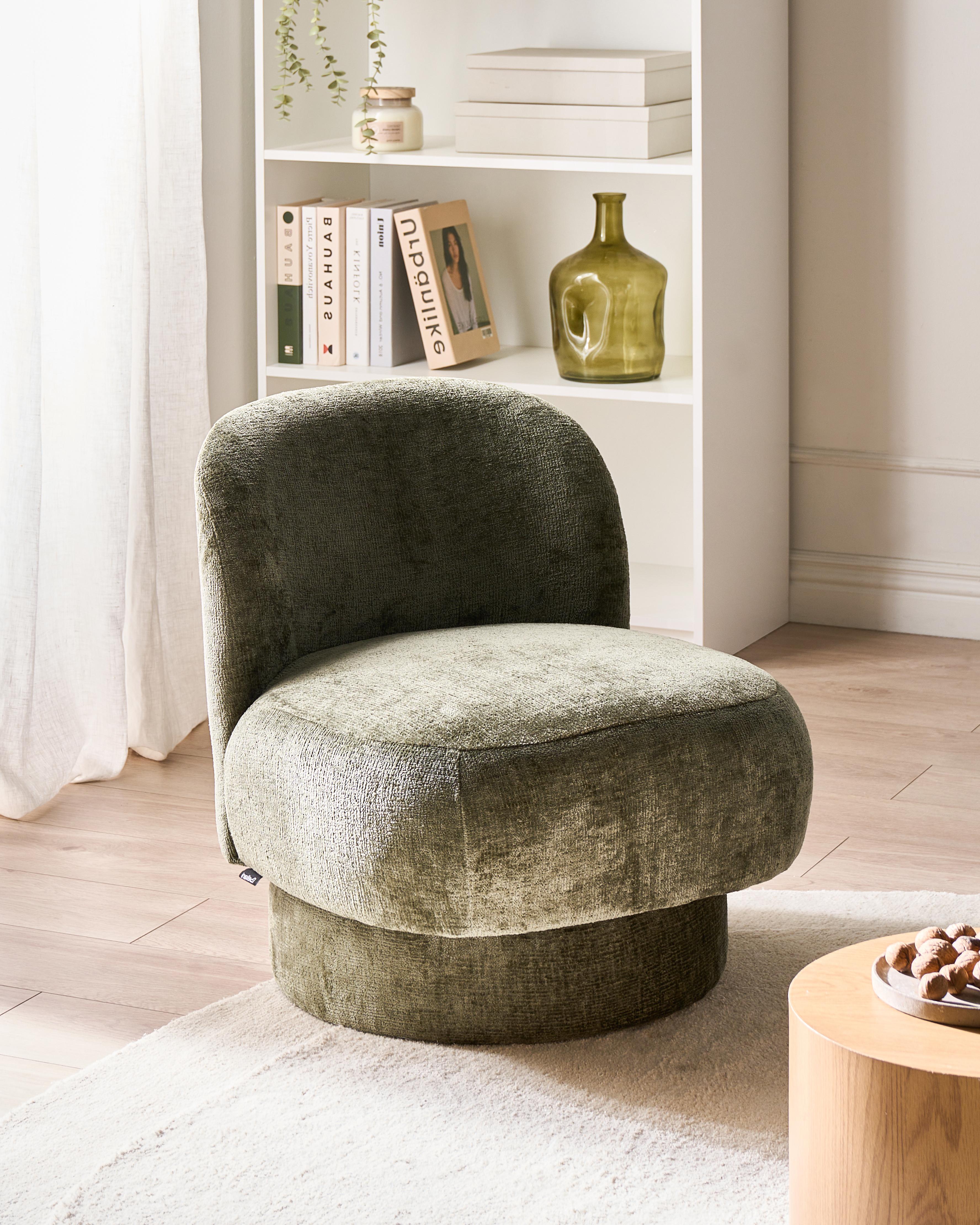 Draaifauteuil AYLO Chenille Groen