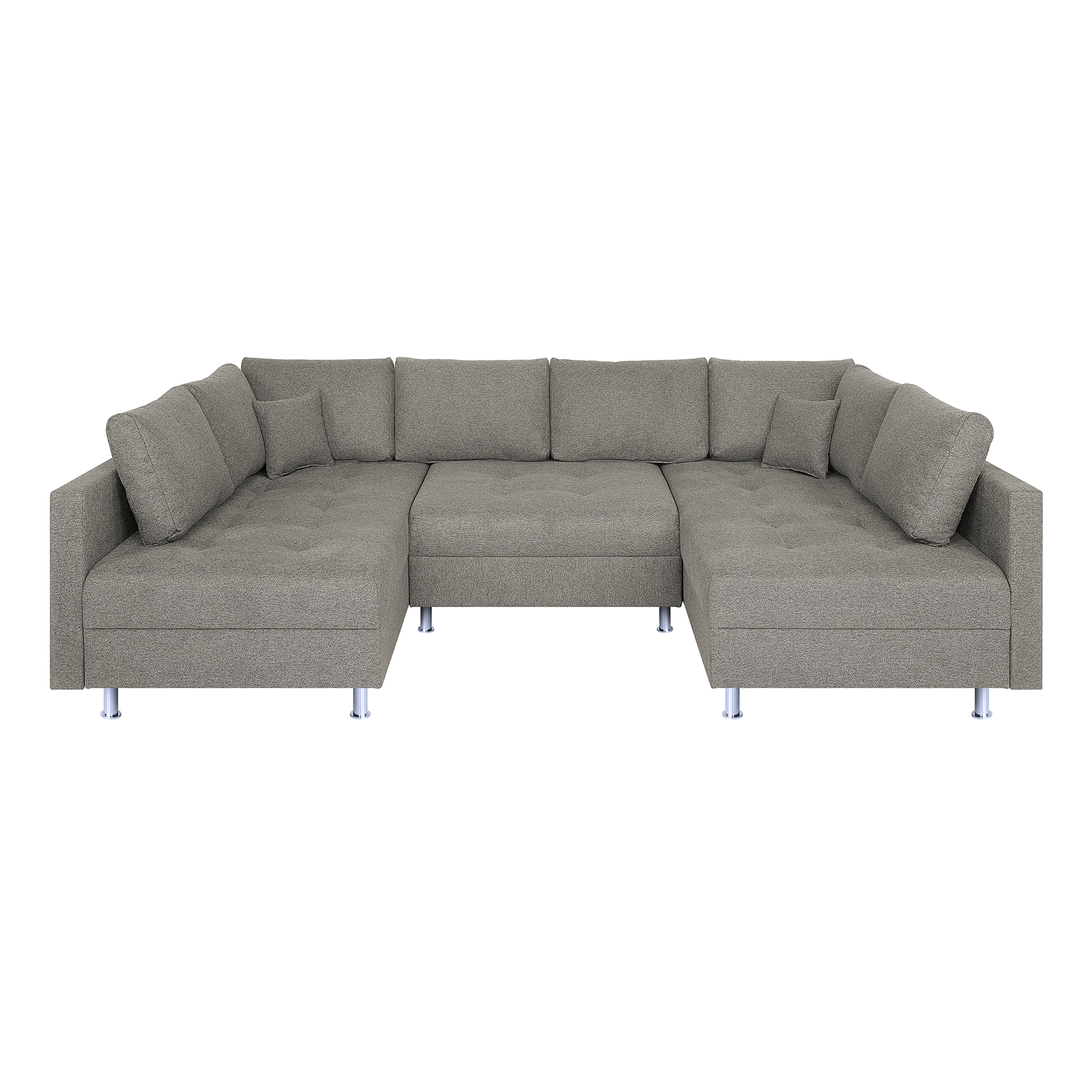 Wohnlandschaft - taupe - Strukturgewebe - Federkern