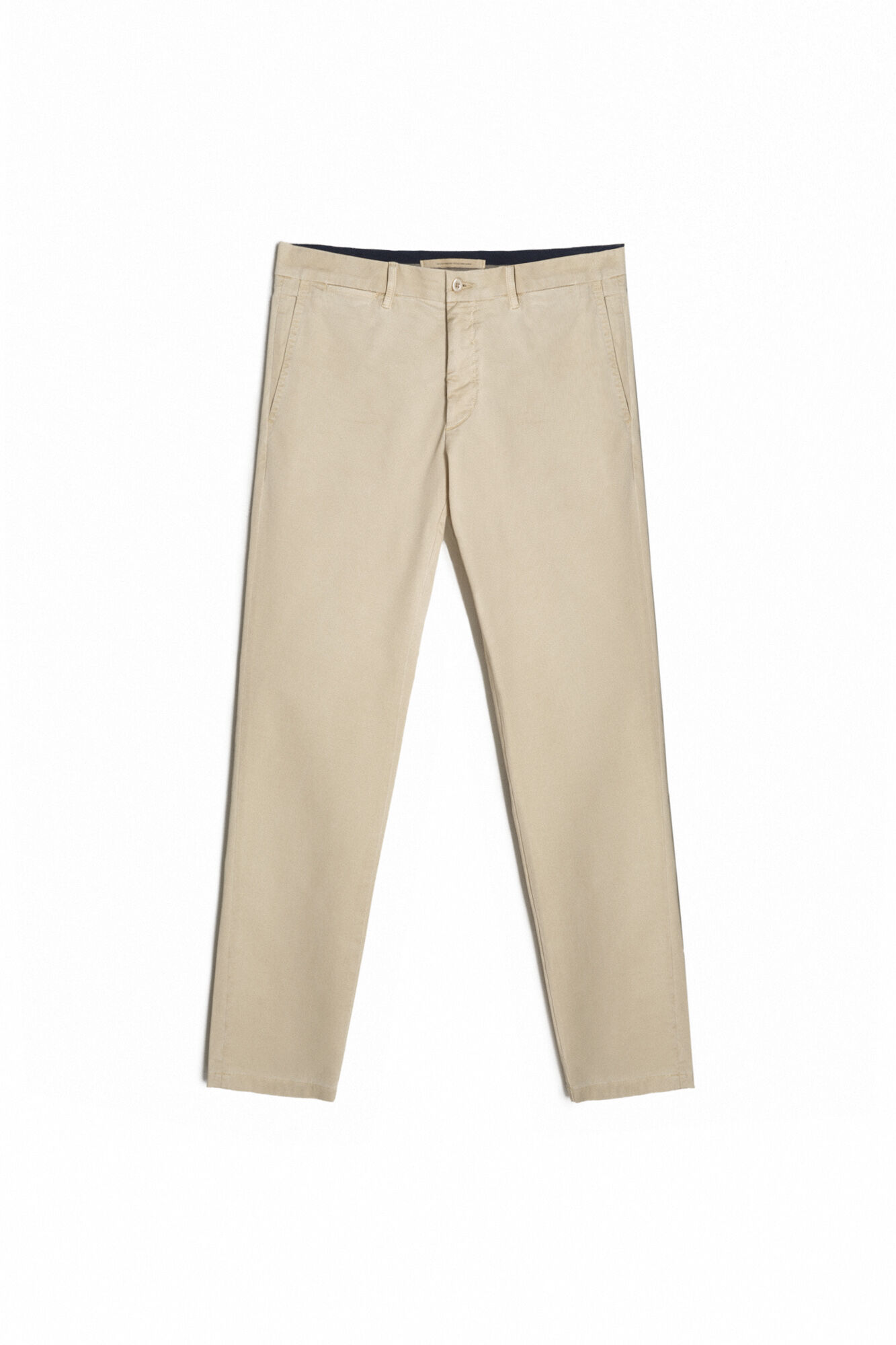 Calça chino slim com cintura elástica - Bege