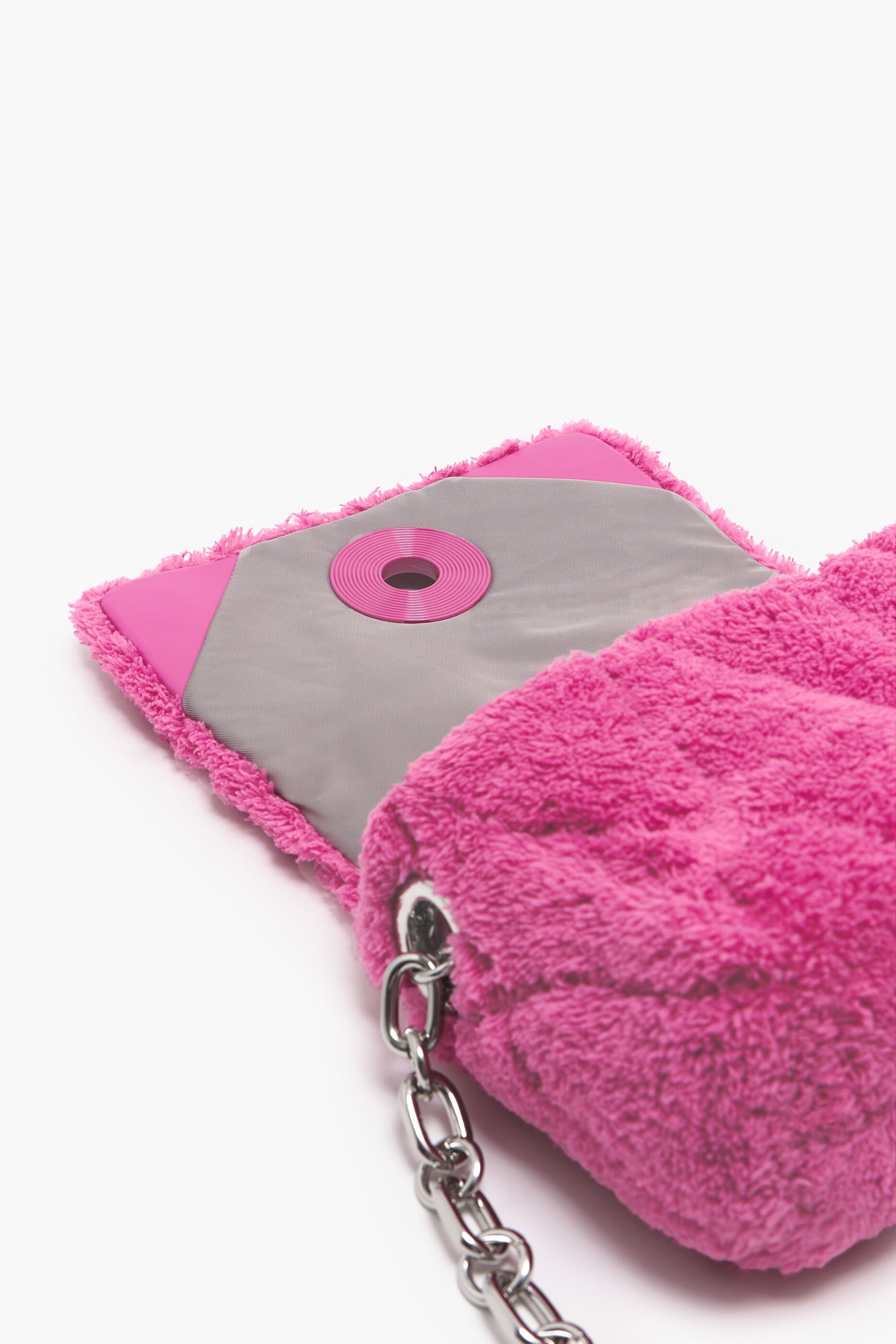 Bolsa de ombro pequena rosa trançada
