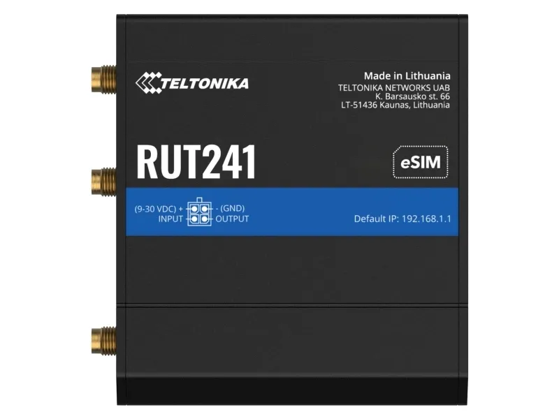 Teltonika RUT241 eSIM - Trådløs router - WWAN 2,4 GHz - 2G, 3G, 4G - DIN monterbar på skinne