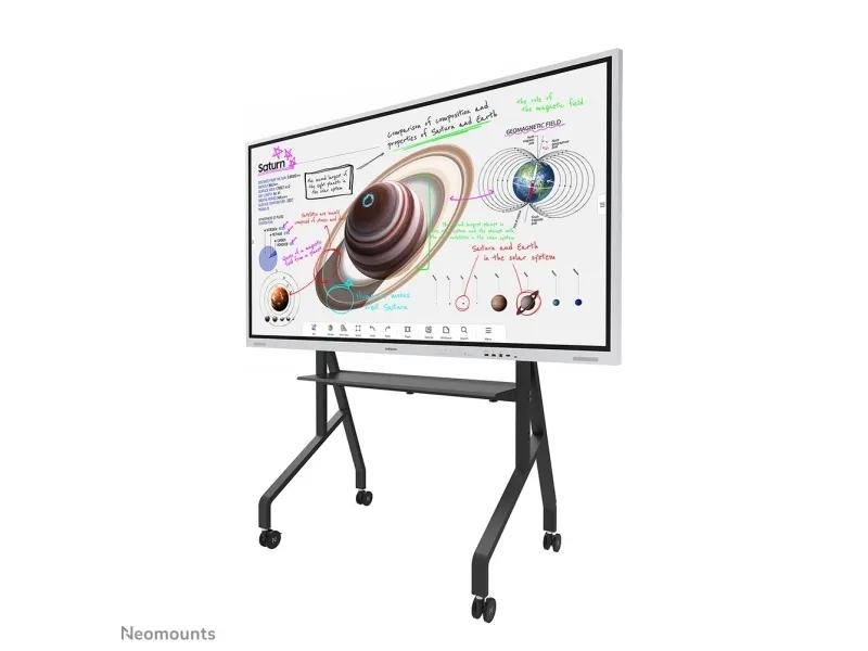 Neomounts FL50-525BL1 - Vogn med hjul - robust - for fladt panel - gulvstander - låsbar - stål - sort - skærmstørrelse: 55