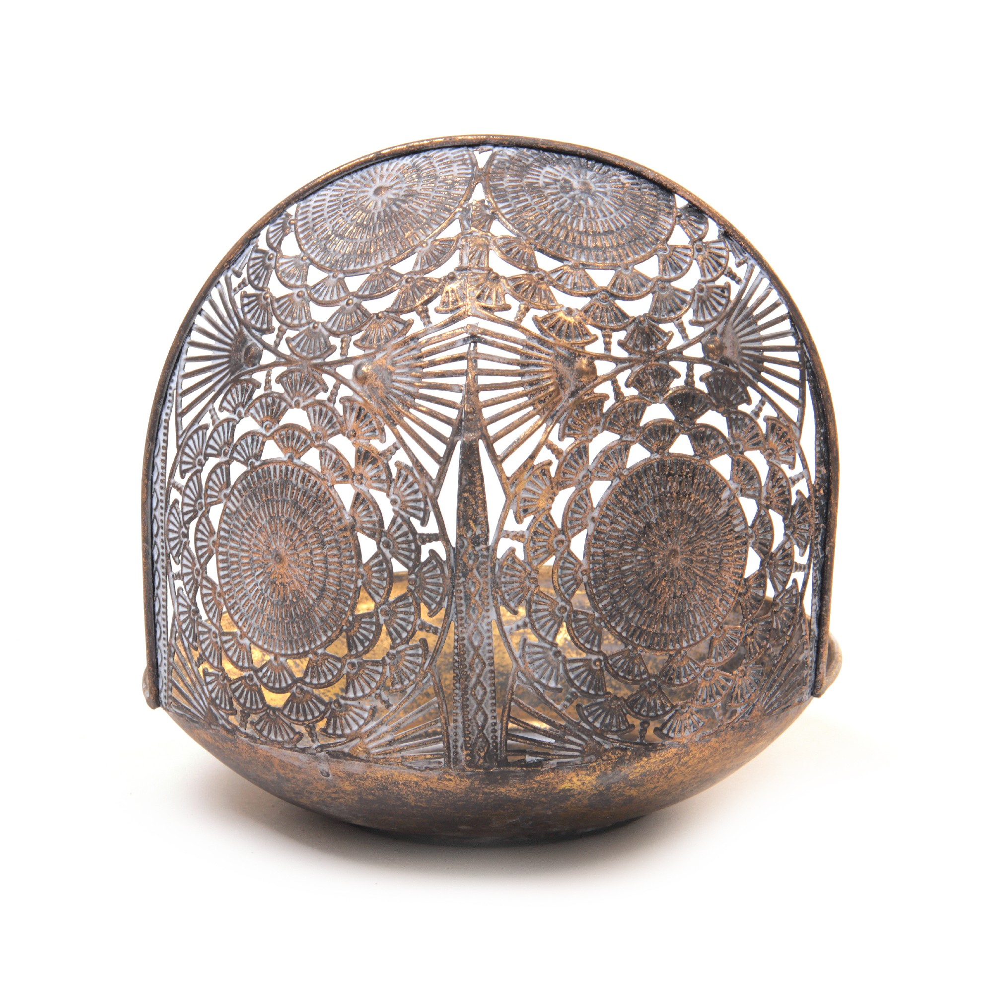 Laterne 'Cesnelle', antik gold, Ø 22 cm, H 22 cm von fischer's lagerhaus
