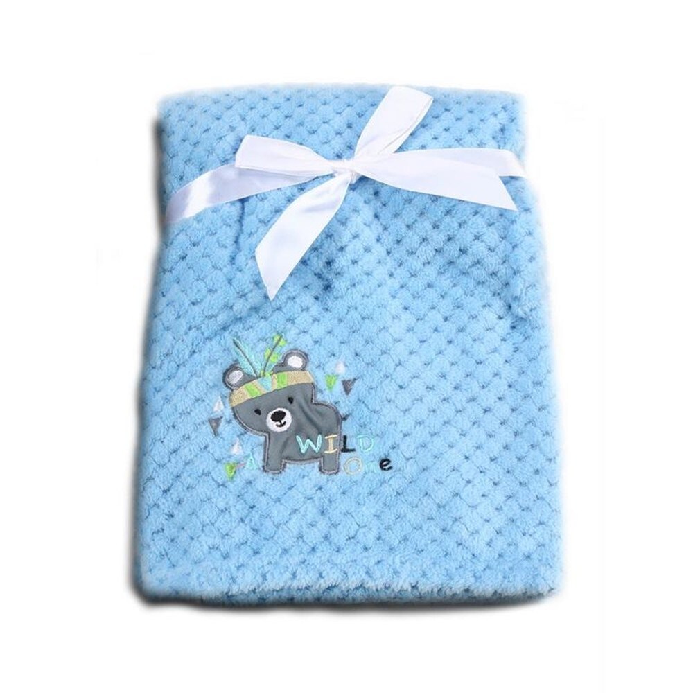 Cangaroo Babydecke Freya, Größe 80 x 110 cm kuschelige Babydecke aus Fleece blau