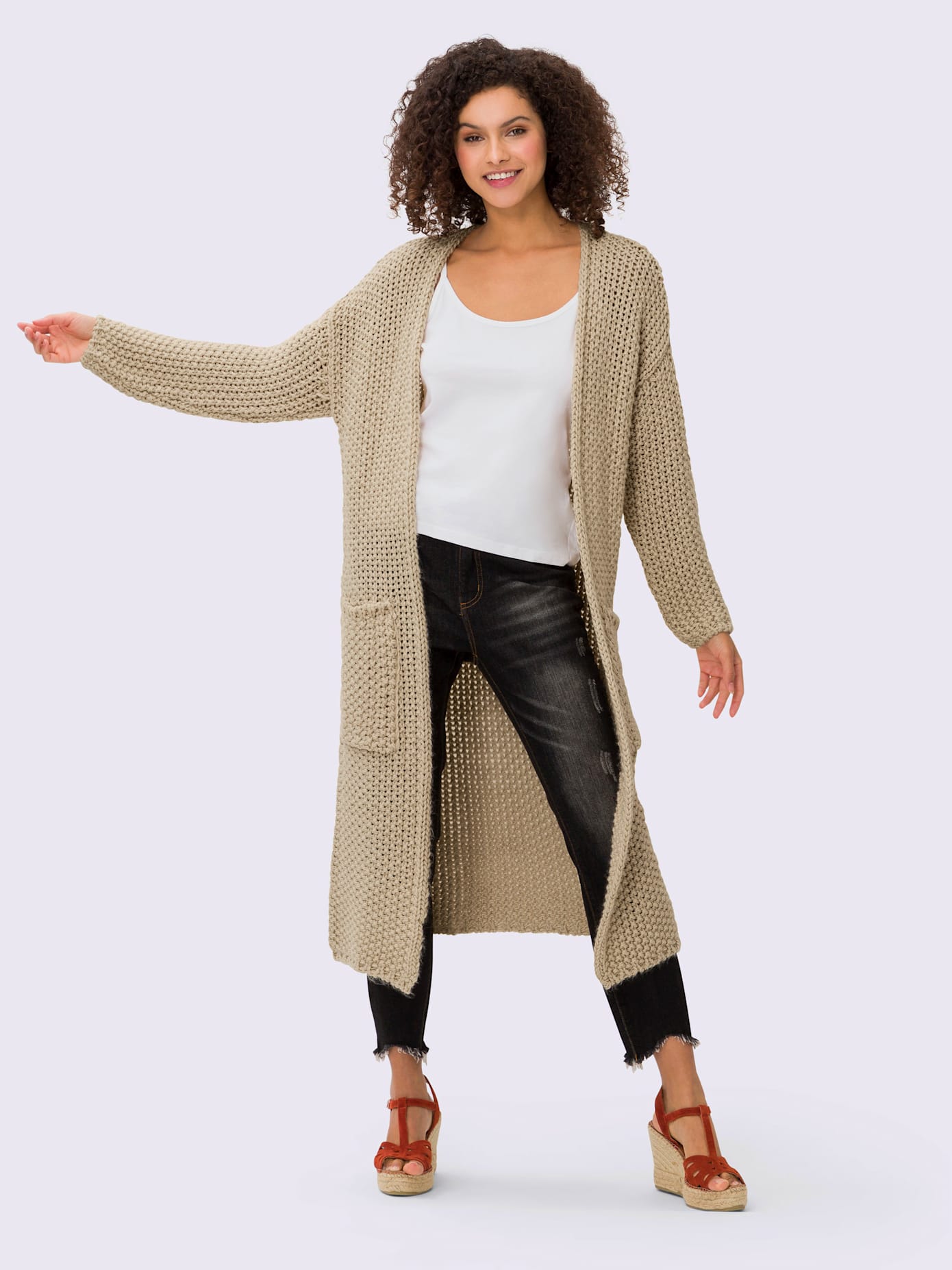 Manteau en tricot tendance : pas de fermeture