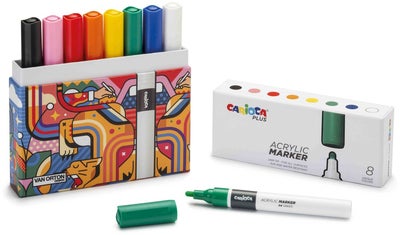 Carioca Plus Akryllpenner 8-Pakk