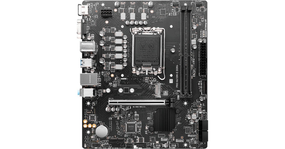 MSIPRO H610M-E DDR4 socket 1700 moederbord  (Zwart, Gb-LAN, Sound, µATX)