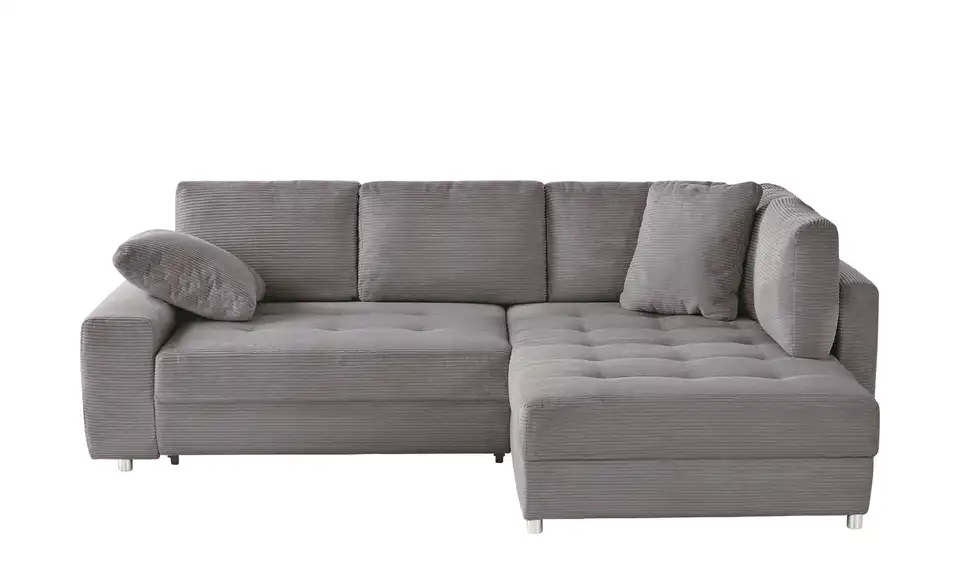 Ecksofa Arissa de Luxe Grau rechts Cordstoff