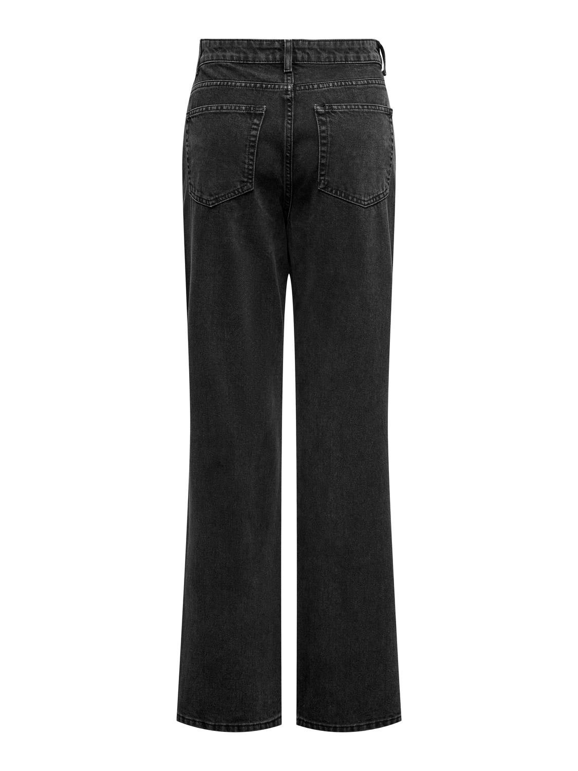 ONLSILJE Hohe Taille Gerade geschnitten Jeans Washed Black