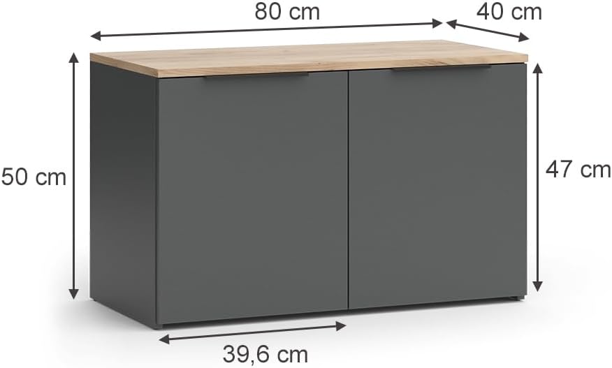 Vicco Wohnwand Wido, TV-Wand, Anthrazit/Sonoma, 2 Teile