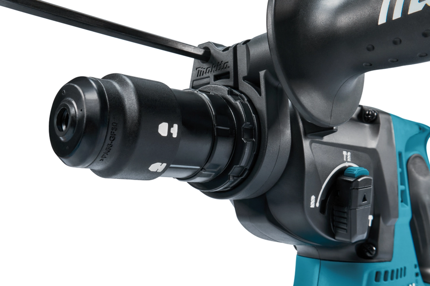 Makita DHR243RTJW 18V Li-Ion Accu SDS-plus combihamer incl. snelspanboorkop en stofafzuiging set (2x 5.0Ah accu) in Mbox - 2J - koolborstelloos
