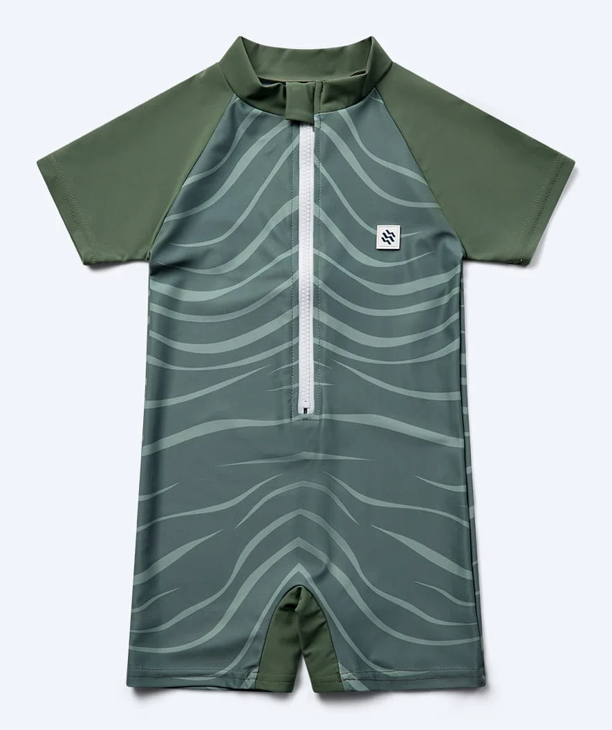 Watery UV-dragt til børn - Fjord Kortærmet Rashguard - Grøn