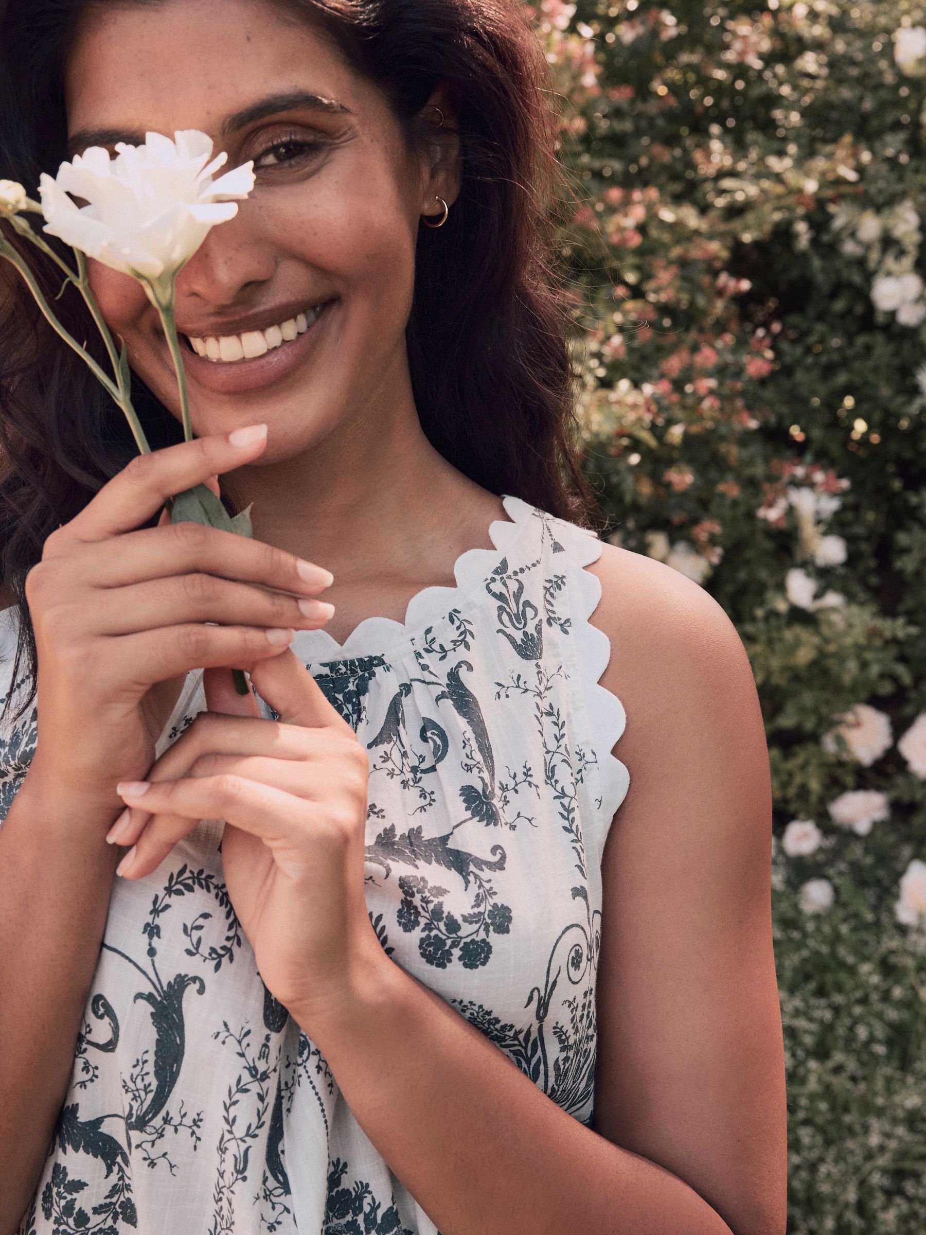 Laura Ashley 100% katoenen strandrompertje met geschulpte rand