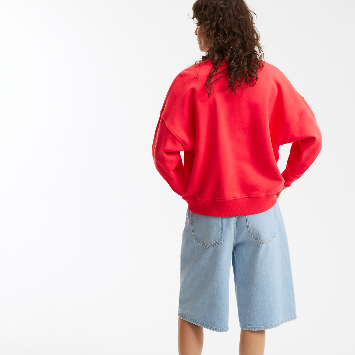 COLEÇÃO LA REDOUTE<br>Moletom com mensagem, gola redonda, mangas compridas