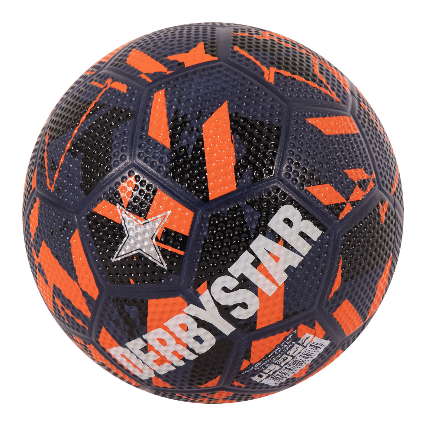 Derbystar Straatvoetbal Maat 5 Donkerblauw Oranje Zilver