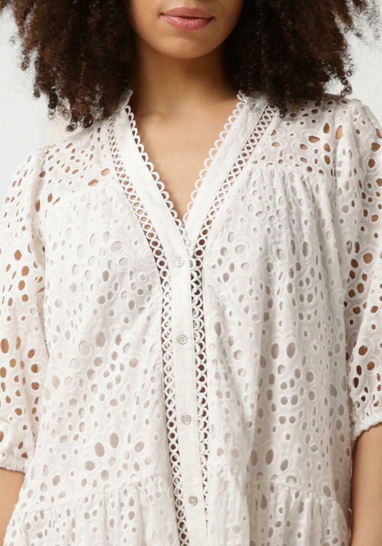 CO\\'COUTURE witte co'couture mini jurk viola anglaise dress