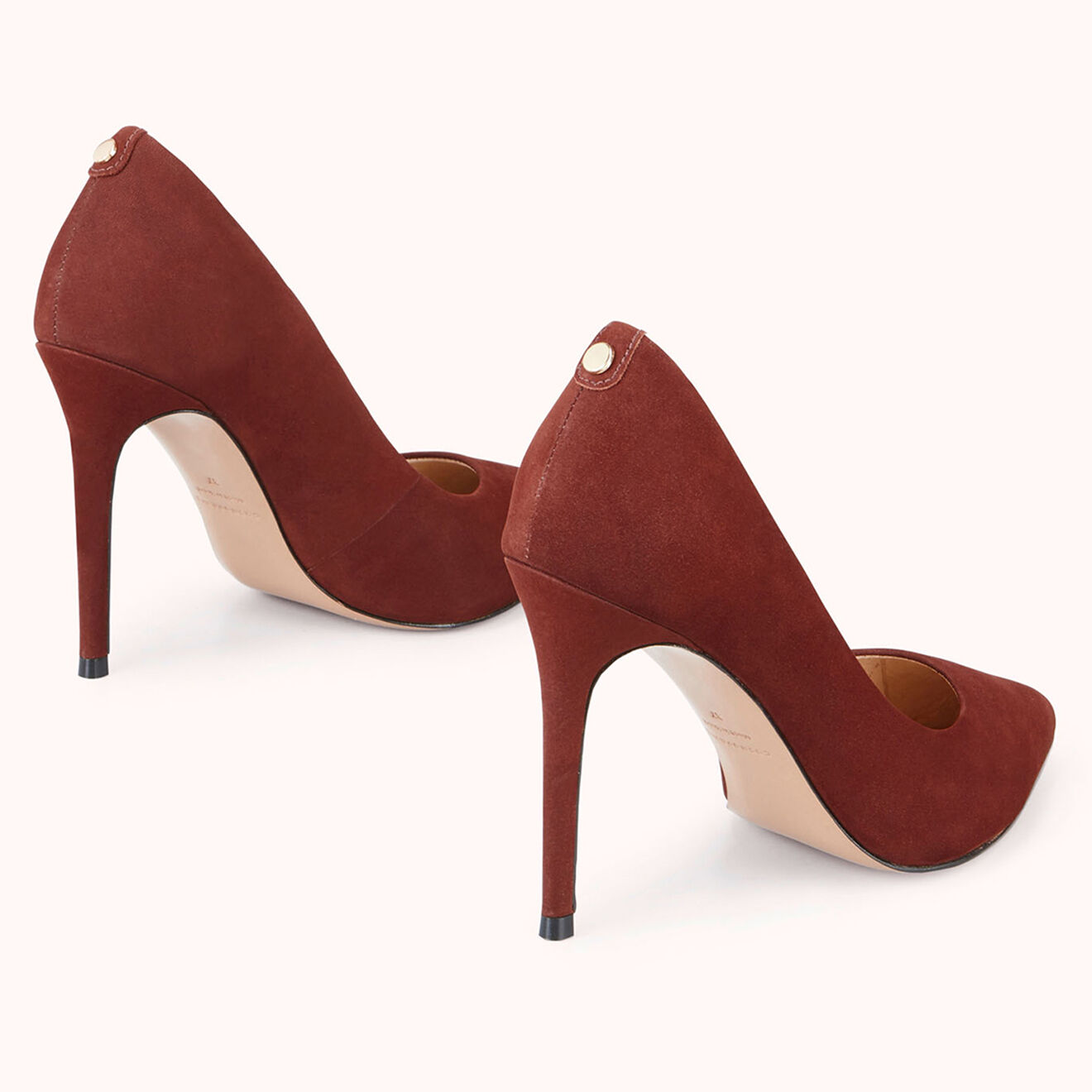 Cosmoparis Escarpins en Velours de Cuir Jissia rouge marroné - Talon 10 cm