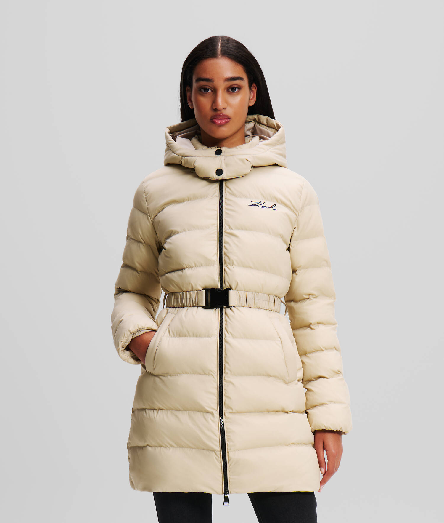 LONGUE VESTE MATELASSÉE KARL SIGNATURE