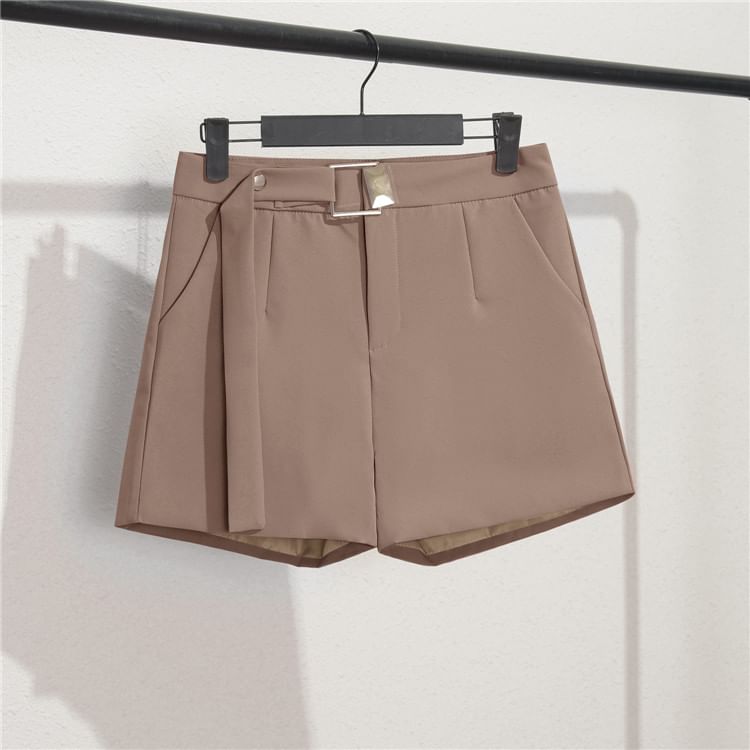 Triplgold - Effen shorts met hoge taille
