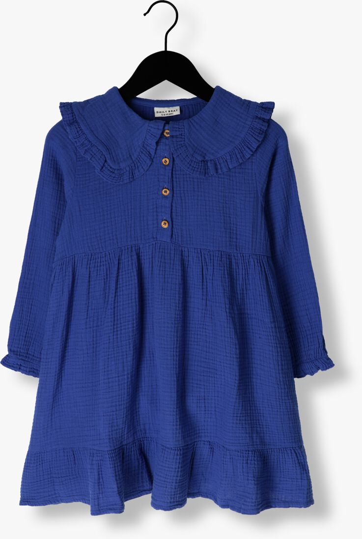 DAILY BRAT blauwe daily brat mini jurk fallon dress winter night