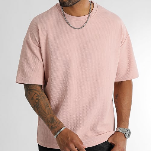 Tee Shirt Texturé Waffle Large 0443 Rose