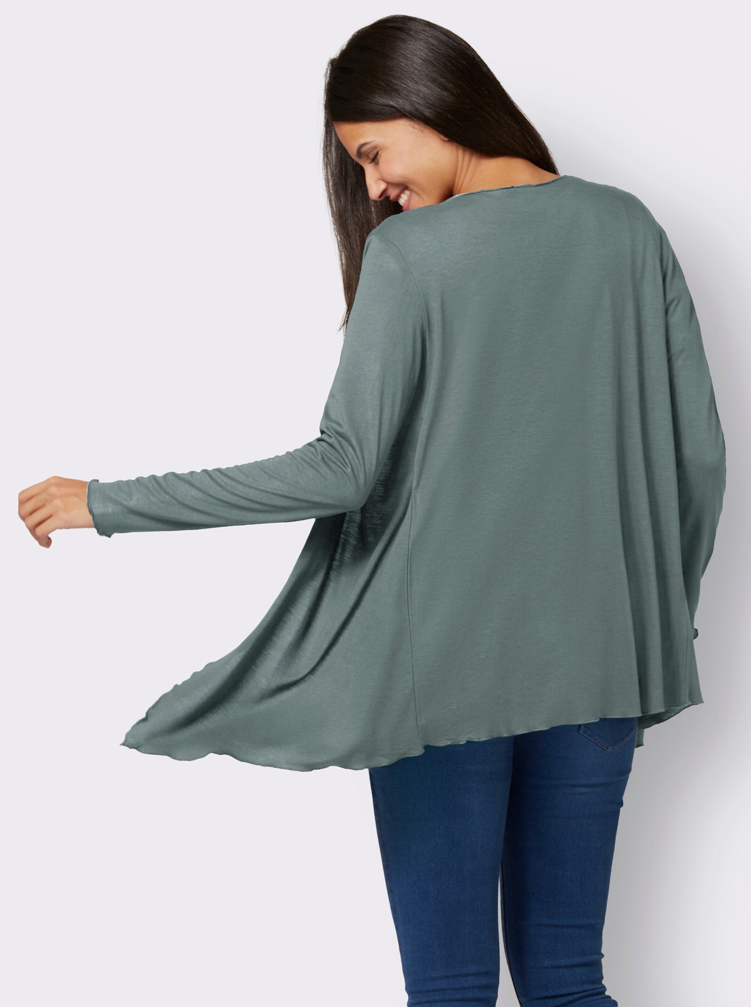 Shirtjacke mit Rüschenabschluss
