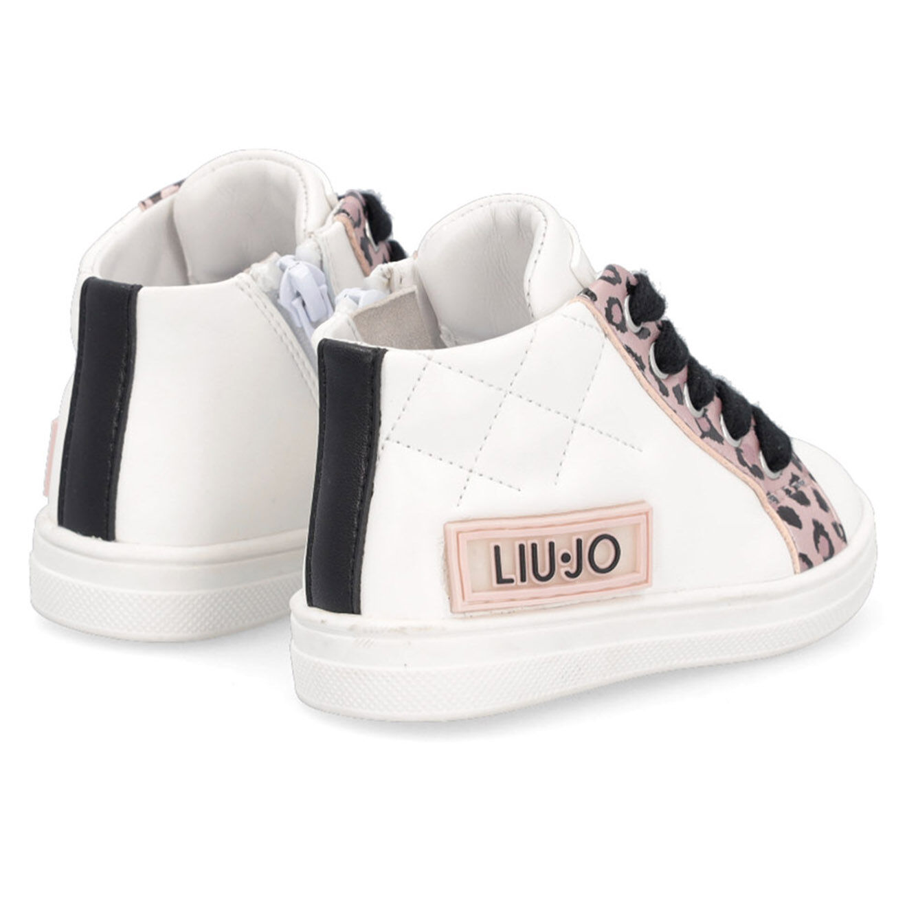 Liu-Jo Sneakers en Cuir Mini blanc/noir/rose